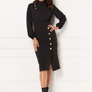 Eva Mendes Collection Lina Sheath black pencil dress women size 2